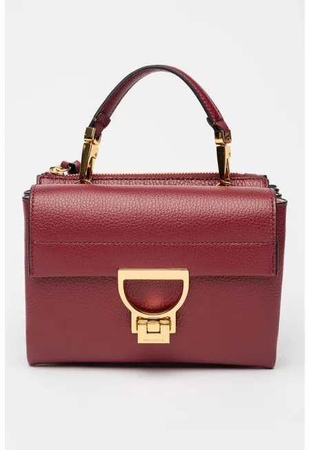 Кожена чанта Arlettis Signature с текстилна презрамка