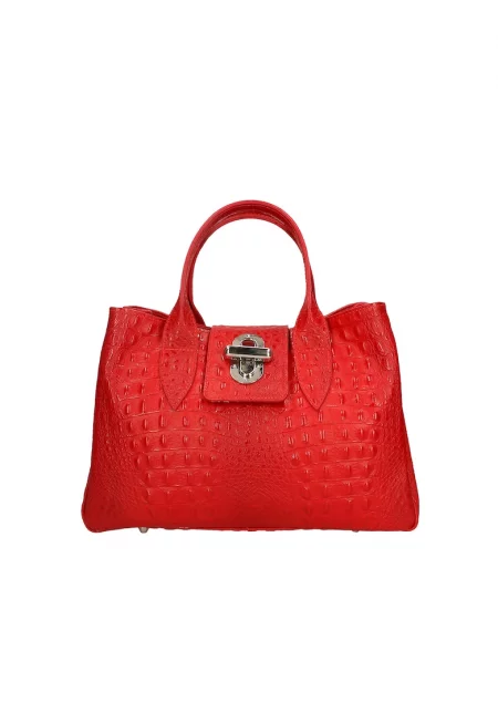 Кожена чанта през рамо - Червен