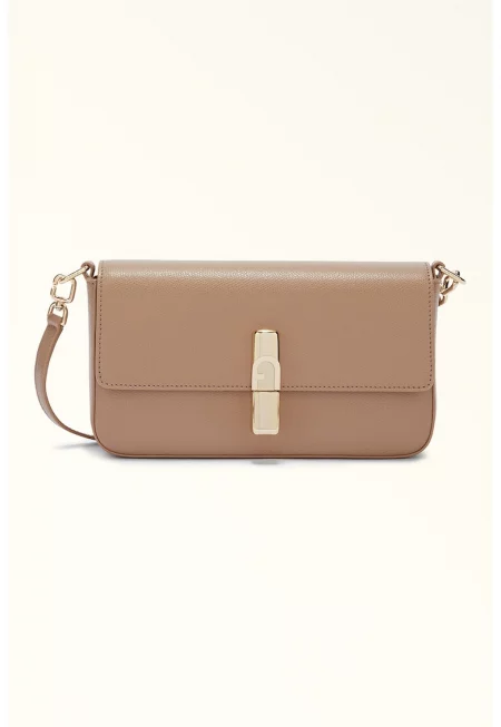 Кожена чанта през рамо Iride с капаче