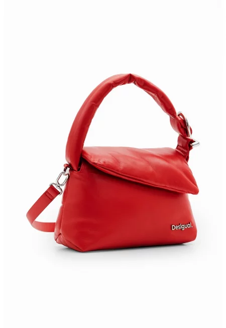 Кожена чанта с лого - Червен