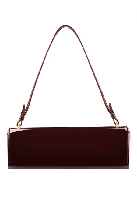 Кожена чанта за рамо - Бордо