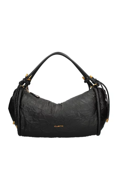 Кожена чанта за рамо с цип