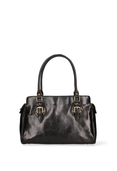 Кожена ръчна чанта с 2 отделения