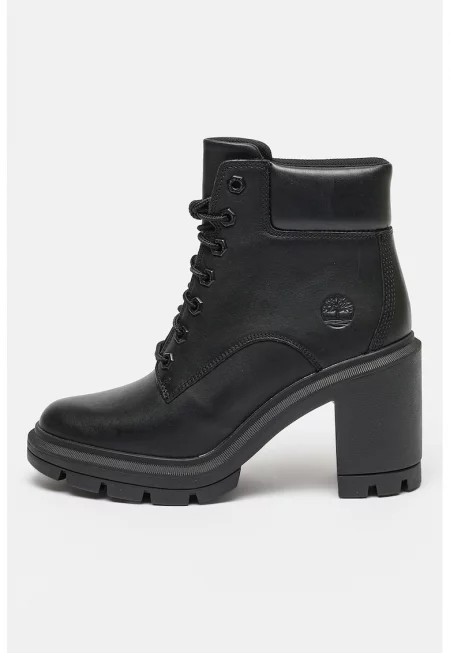 Кожени боти Allington Heights с масивен ток - Черен