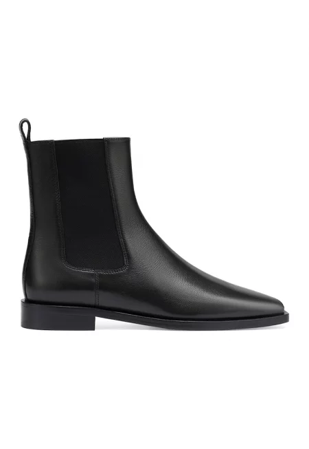 Кожени боти Chelsea с квадратен връх - Черен
