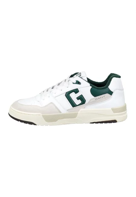 Кожени спортни обувки Brookpal с велур - Бял/Аква зелено/Светло бежово