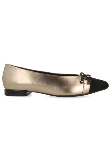 Кожени заострени пантофки - Сив