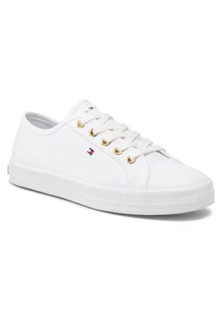 Маратонки  бели - текстилен материал - Бял