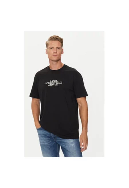 Мъжка тениска -  304251993 - Органичен памук - Черна - Черен