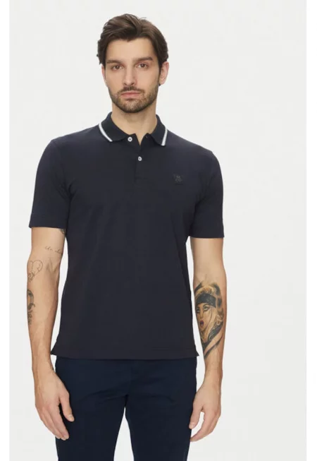 Мъжка тениска - Marc O'Polo - 304865374 - Органичен памук - Син - Син