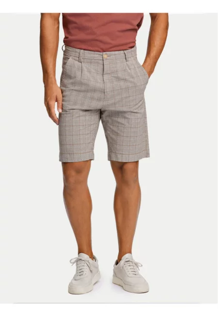 Мъжки къси панталони -  303585600 - Памук - Бежов - Бежов