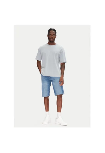 Мъжки шорти  112362488 - Дънкови - памук/еластан - син