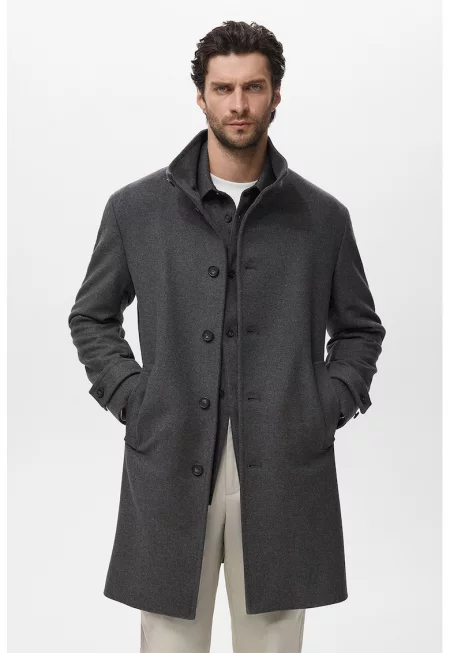 Миди слим палто с вълна