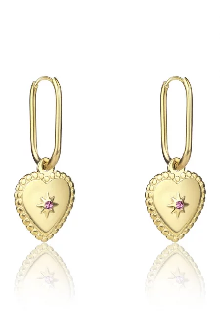 Обеци със сърцевиден дизайн