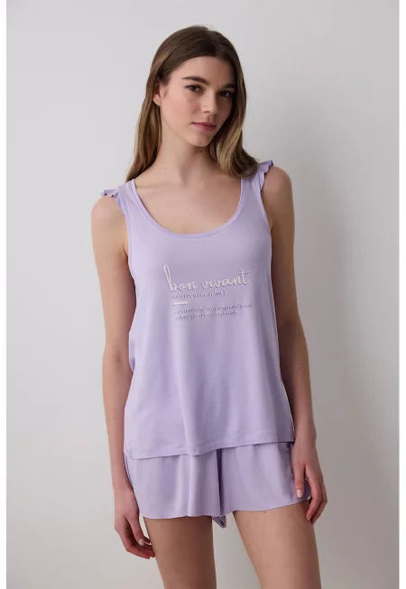 Пижама без ръкави - Лилав