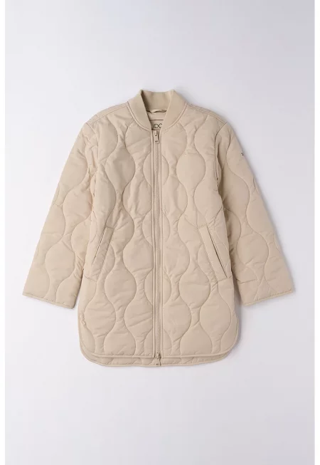 Подплатено яке с цип - Светло бежово