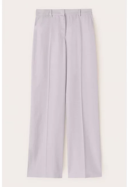 Прав панталон с лиосел и лен - Светлолилав