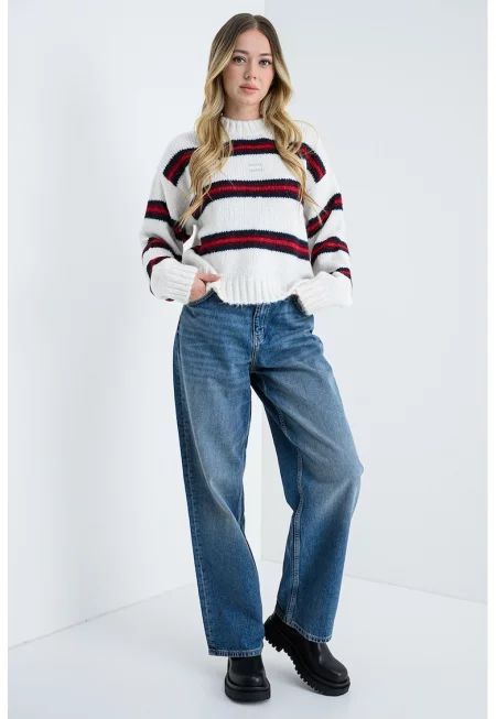 Пуловер с райе