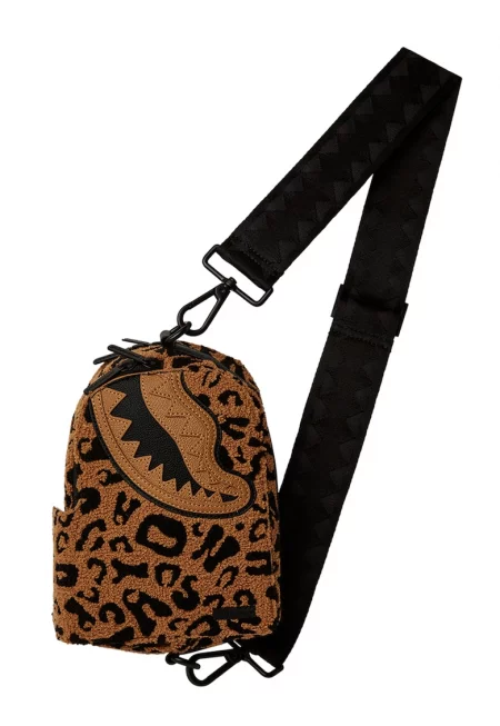 Раница Chenille Cheetah с животински принт - Канелено кафяво