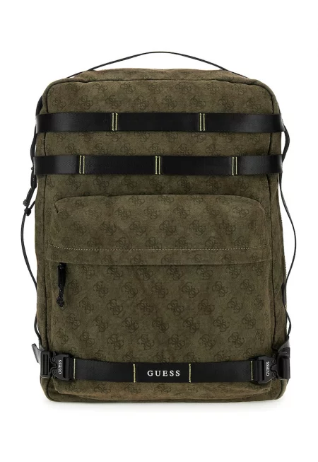 Раница с монограм - Черен/Папратово зелено