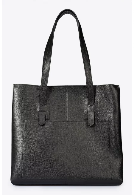 Релефна кожена чанта Tote