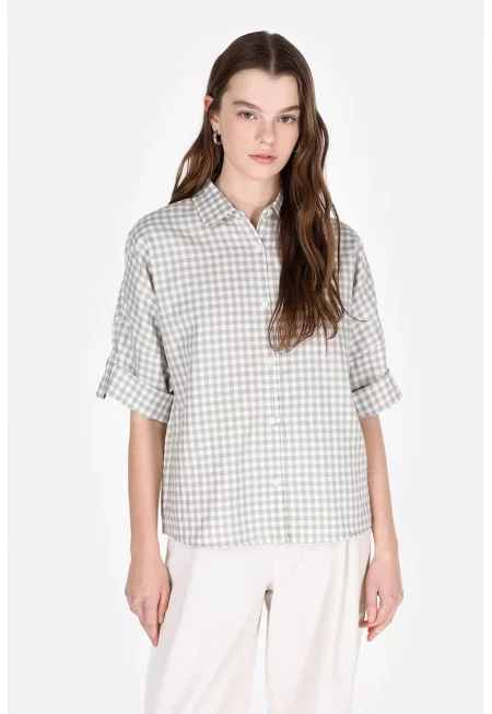 Риза на каре с 3/4 ръкави
