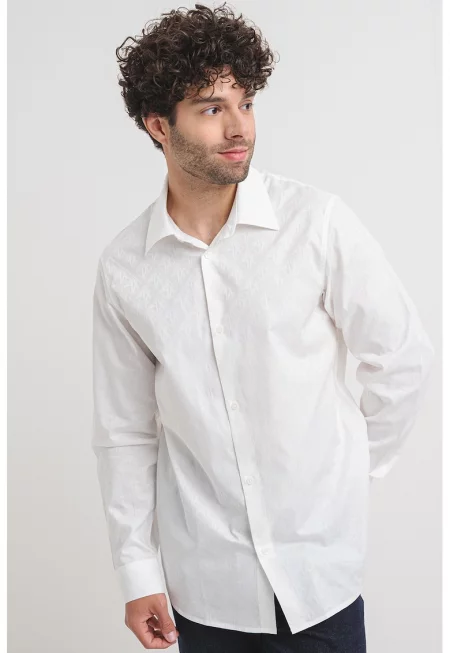 Риза с дълги ръкави - Мръснобял