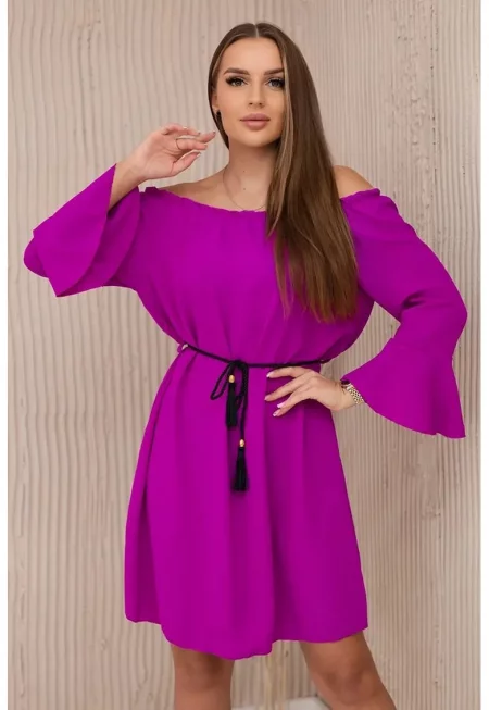 Рокля с шнур на талията - Един размер