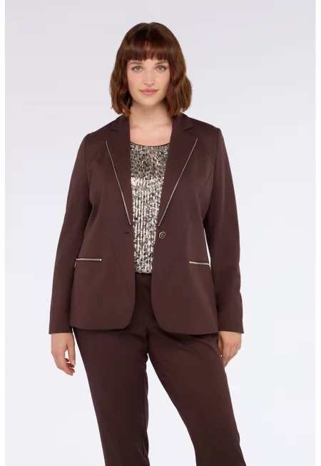 Сако с ципове - Кафяв
