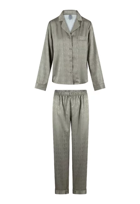 Сатинирана пижама с принт