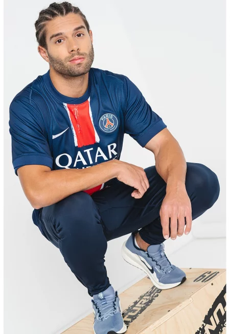 Скосен футболен панталон с Dri-Fit - Бял/Тъмносин