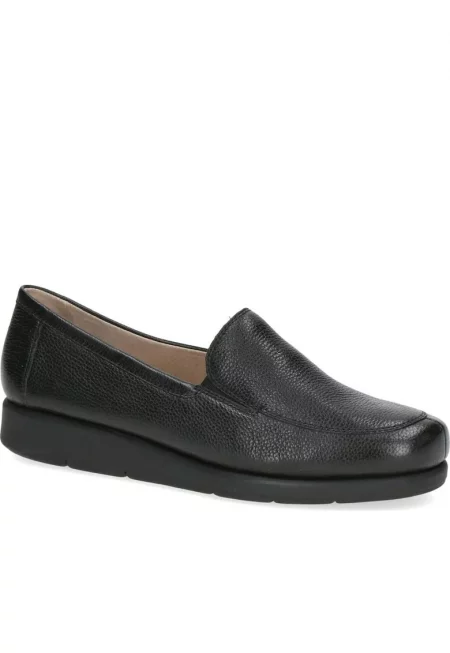 Скосени кожени мокасини с релеф