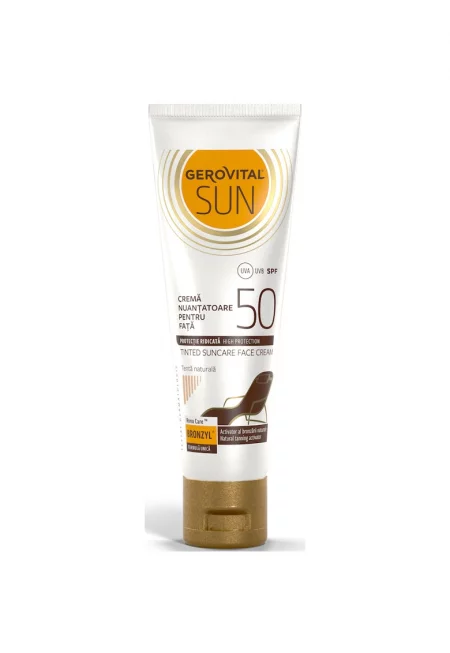 Слънцезащитен крем за лице с цвят  Sun - SPF 50 - 50 мл