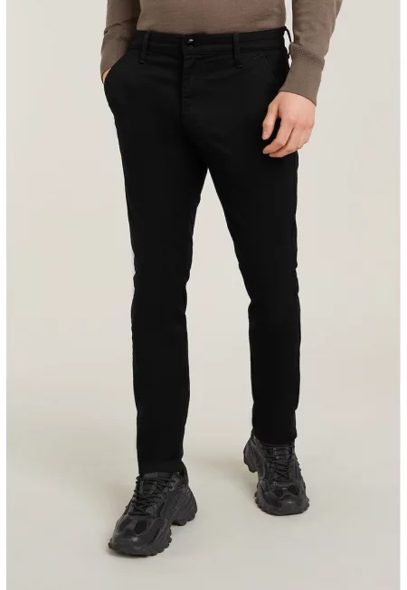 Слим панталон с органичен памук - Черен