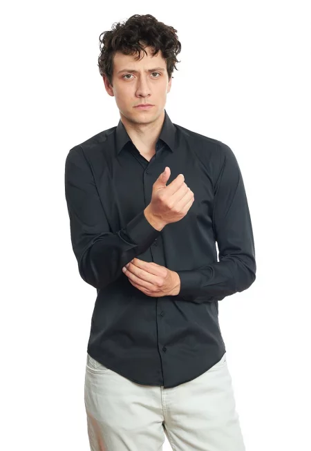 Слим риза - Черен
