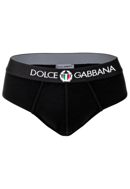 Слипове с лого на талията - Черен