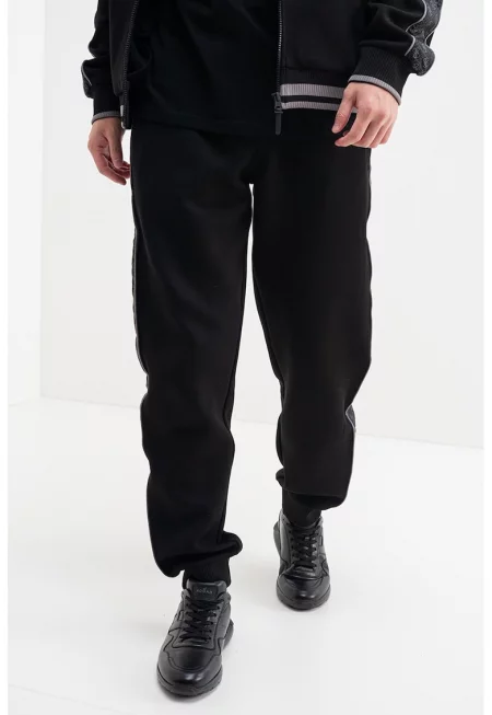 Спортен панталон с монограм - Черен/Сив