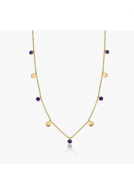 Сребърно колие Golden Noora - Лапис лазули