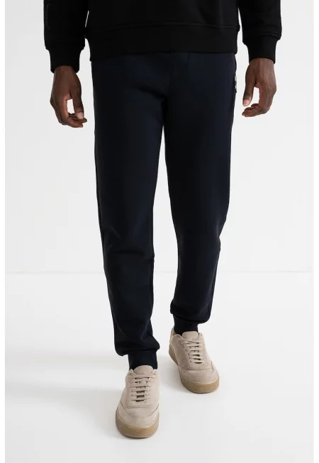 Стандартен спортен панталон с връзка - Тъмносин