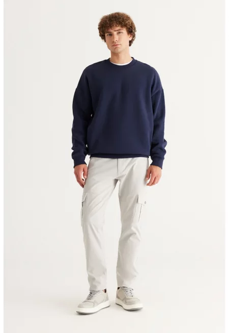 Суитшърт с овално деколте и паднали ръкави