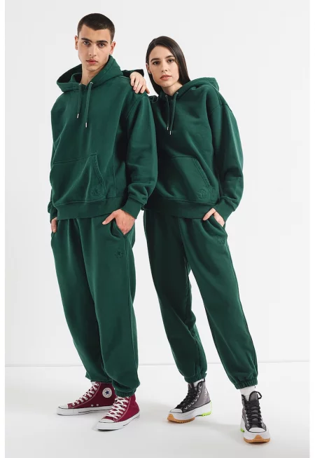 Свободен спортен панталон с лого - Тъмнозелен