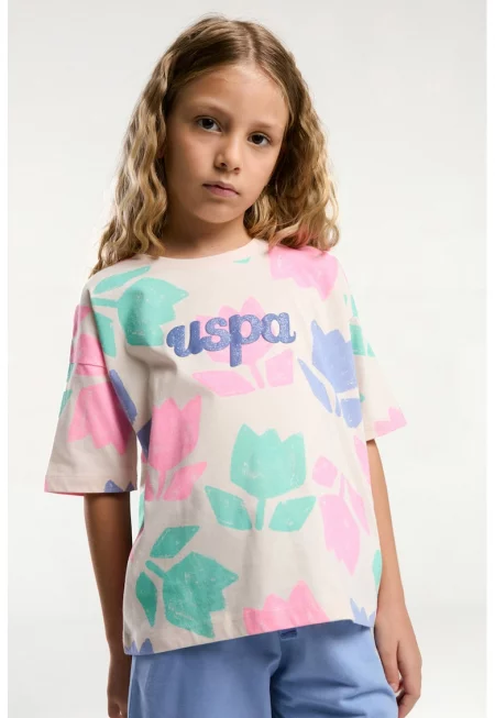 Тениска и шорти - 2 части - Светлосин/Светло бежово