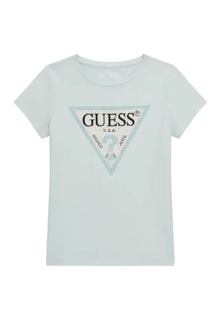 Тениска с лого и декоративни камъни