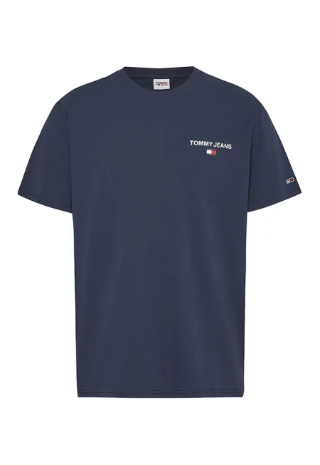 Tениска с лого на гърба - Мръснобял/Тъмносин