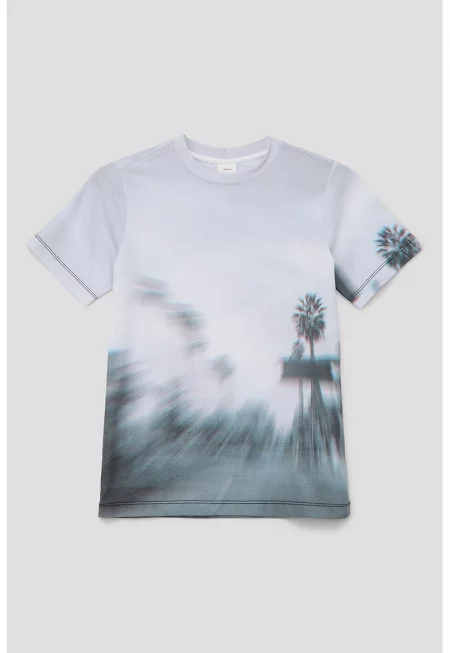 Тениска с тропически принт