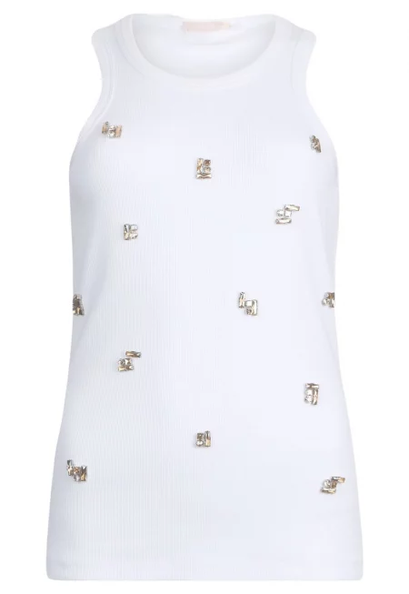 Топ с декоративни камъни