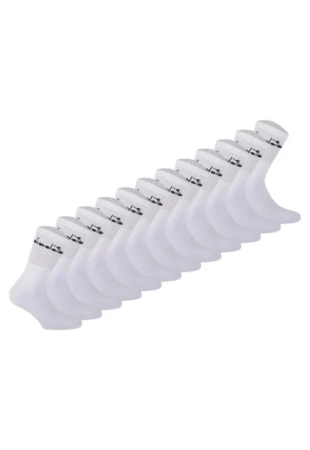 Унисекс чорапи с лого - 12 чифта - Бял