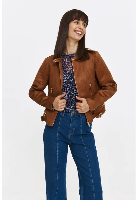 Яке с джобове встрани - Канелено кафяво