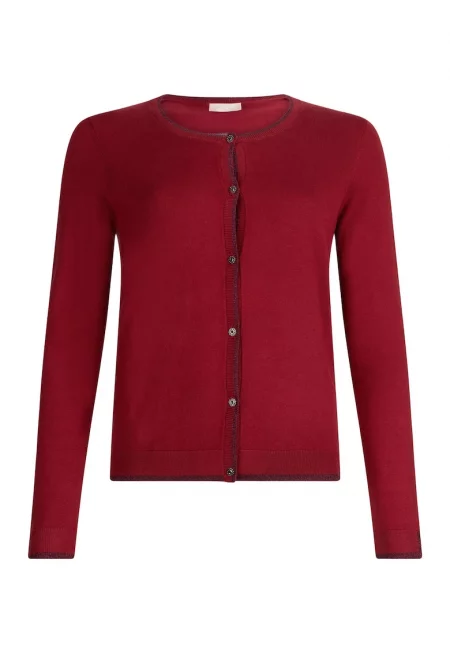 Жилетка с бляскави детайли - Бордо