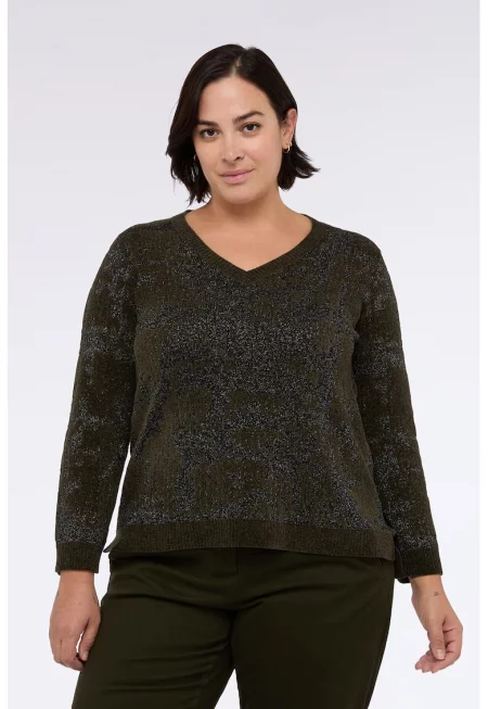 Бляскав пуловер с шпиц